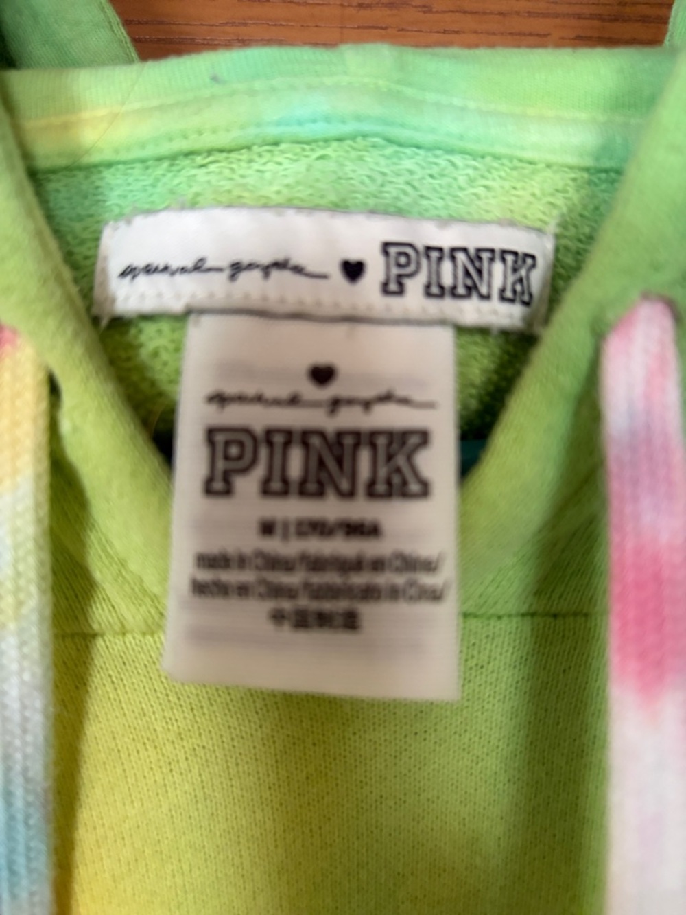 PINK Tie-Dye Hoodie Dress with Lime, Blue & Pink Accents - Picture 2 of 4